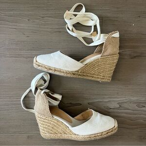 Castañer Carina Wedge Espadrilles in Ivory